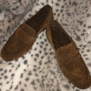 Born Brown Suede Ladies Loafers Size 9